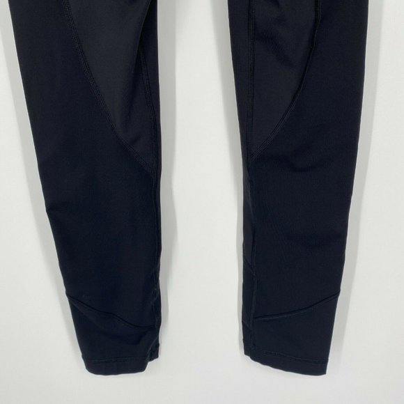 Lululemon All The Right Places Yoga Leggings Size 4 Mid Rise Stretch Crop Black - Picture 6 of 10